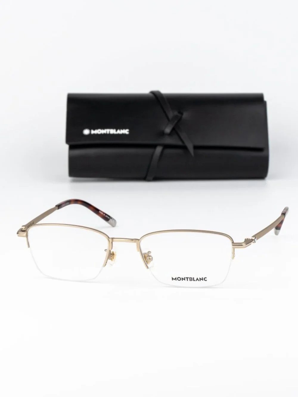 Montblanc Women Eyeglasses Gold Rectangle MB0133O 003 NEW AUTHENTIC